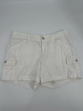 100% Linen Shorts INC Beach Coastal Boho Chic Surfer Resortwear Beachcore Cargo